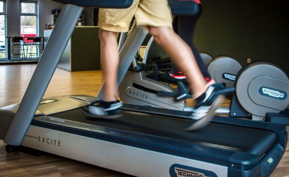 Running on a treadmill